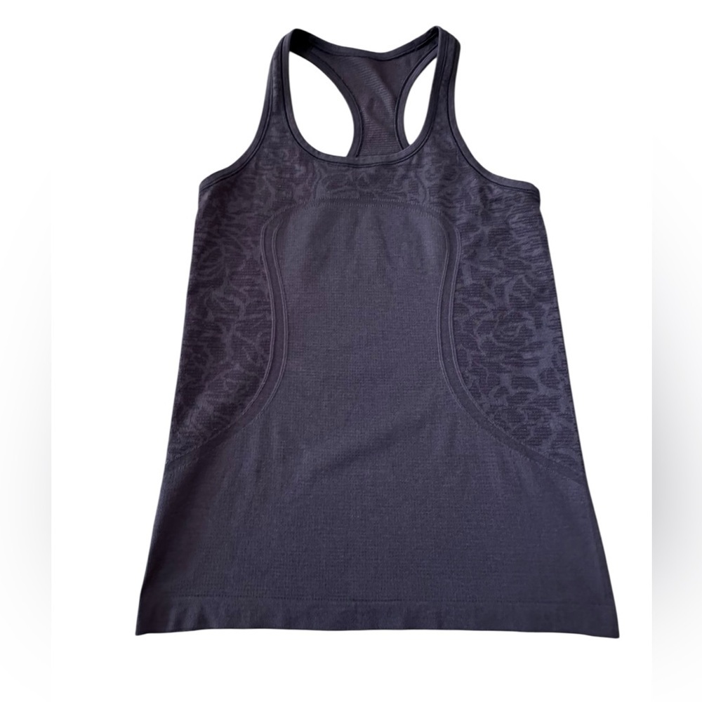 Lululemon Swiftly Tech Racerback Tank Top Black Cherry Paisley Size 6